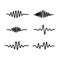line sound waves icon on white background