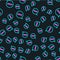 Line Speech bubble chat icon isolated seamless pattern on black background. Message icon. Communication or comment chat