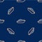 Line Speedboat icon isolated seamless pattern on blue background. Vector