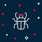 Line Stink bug icon isolated on blue background. Colorful outline concept. Vector