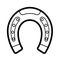 Line style horseshoe simple icon, luck and fortune symbol