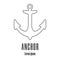 Line style icon of an anchor. Maritime logo. Clean and modern vector illustration.