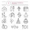 Line style icons set of wedding