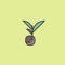 Line style logo mark template or icon with sprouting seed