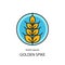 Line style logo with wheat golden spike.