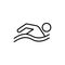 Line swimming icon on white background