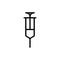 Line syringe icon on white background