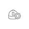Line technical support icon on white background