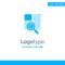 Line, Text, Zoom, Reading Blue Solid Logo Template. Place for Tagline