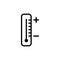 line thermometer icon on white background