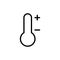 line thermometer icon on white background