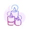 Line three candles spa for web social media design with flat spot for round highlights stories. Holiday celebration