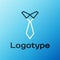 Line Tie icon isolated on blue background. Necktie and neckcloth symbol. Colorful outline concept. Vector