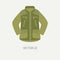 Line tile color vector hunt and camping icon khaki jacket. Hunter equipment, armament. Retro cartoon style. Wildlife