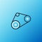 Line Timing belt kit icon isolated on blue background. Colorful outline concept. Vector