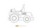 Line tractor truck vector illustration on white background. Isolated farming and construction vehicle car. heavy equipment