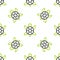 Line Turtle icon isolated seamless pattern on white background. Vector
