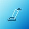 Line Vacuum cleaner icon isolated on blue background. Colorful outline concept. Vector