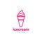 Line vanilla ice cream cone logo design vector graphic symbol icon sign illustration creative idea