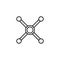 Line vector icon atom, atom bond. Outline vector icon