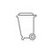 Line vector icon bin, trash. Outline vector icon