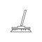 Line vector icon broom, clean. Outline vector icon