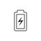 Line vector icon charge, battery. Outline vector icon