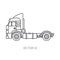 Line vector icon construction machinery truck container. Industrial style. Corporate cargo delivery. Commercial