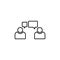 Line vector icon conversation, avatars, users. Outline vector icon