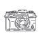 Line vector icon with digital slr professional camera. Photography art. Megapixel photocamera. Cartoon style