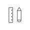Line vector icon drafting tools, drawing tools. Outline vector icon