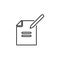 Line vector icon file, pencil. Outline vector icon