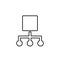 Line vector icon hierarchical, network. Outline vector icon