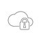 Line vector icon Lock, cloud. Outline vector icon
