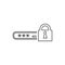 Line vector icon login lock, key. Outline vector icon