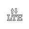 Line vector icon lte, signal, arrows. Outline vector icon