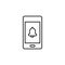 Line vector icon phone, bell, ringtone. Outline vector icon