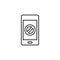 Line vector icon phone, block. Outline vector icon