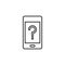 Line vector icon phone, help. Outline vector icon