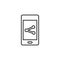 Line vector icon phone, share. Outline vector icon