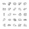 Line vector icon set of speed. Editable stroke