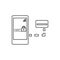 Line vector icon Smartphone, card, password. Outline vector icon