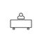 Line vector icon workplace, user. Outline vector icon