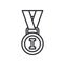 Line vector olympic medal and winner award icon. Sport equipment, success symbol. Athletic competition. Championship