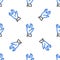 Line Vulcan salute icon isolated seamless pattern on white background. Hand with vulcan greet. Spock symbol. Colorful