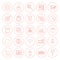 Line Website Development Circle Icons