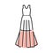 a line wedding dress color icon vector illustration