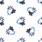 Line Windy weather icon isolated seamless pattern on white background. Sun with cloud and wind. Colorful outline concept