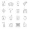 Line Wine industry objects icons