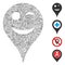 Line Wink Smiley Map Marker Icon Vector Mosaic